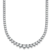 14k White Gold 10 carat Lab Grown Diamond VS/SI+ G+ Complete Round 16 inch Graduated Tennis Necklace